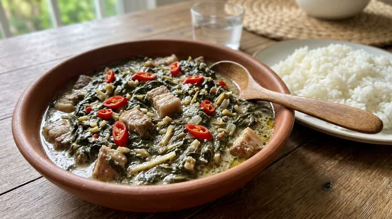 Filipino Laing (Taro Leaves in Coconut Milk)