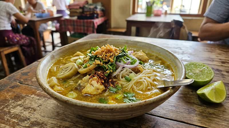 Burmese Mohinga (Rice Noodle Fish Soup)